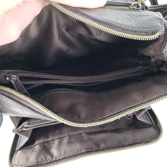 Fossil Brown Leather Crossbody Purse Organizer Vintage Bag Adjustable Strap - Picture 4 of 11